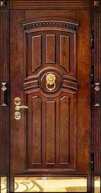 Входная дверь с виноритом в коричневом цвете ДВТ-236 в Ростове-На-Дону