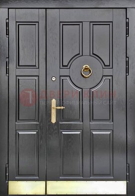 Черная металическая дверь с виноритом для дома ДВТ-241 в Ростове-На-Дону