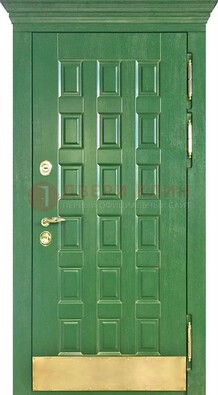 Входная зеленая дверь с виноритом для коттеджа ДВТ-249 в Ростове-На-Дону