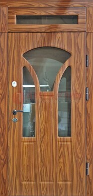 Коричневая классическая входная дверь с виноритом ДВТ-66 в Ростове-На-Дону