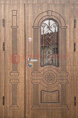 Железная классическая дверь с терморазрывом и рисунком ДВТ-77 в Ростове-На-Дону