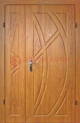 Полуторная металлическая дверь с МДФ золотой дуб ПЛ-17 в Ростове-На-Дону